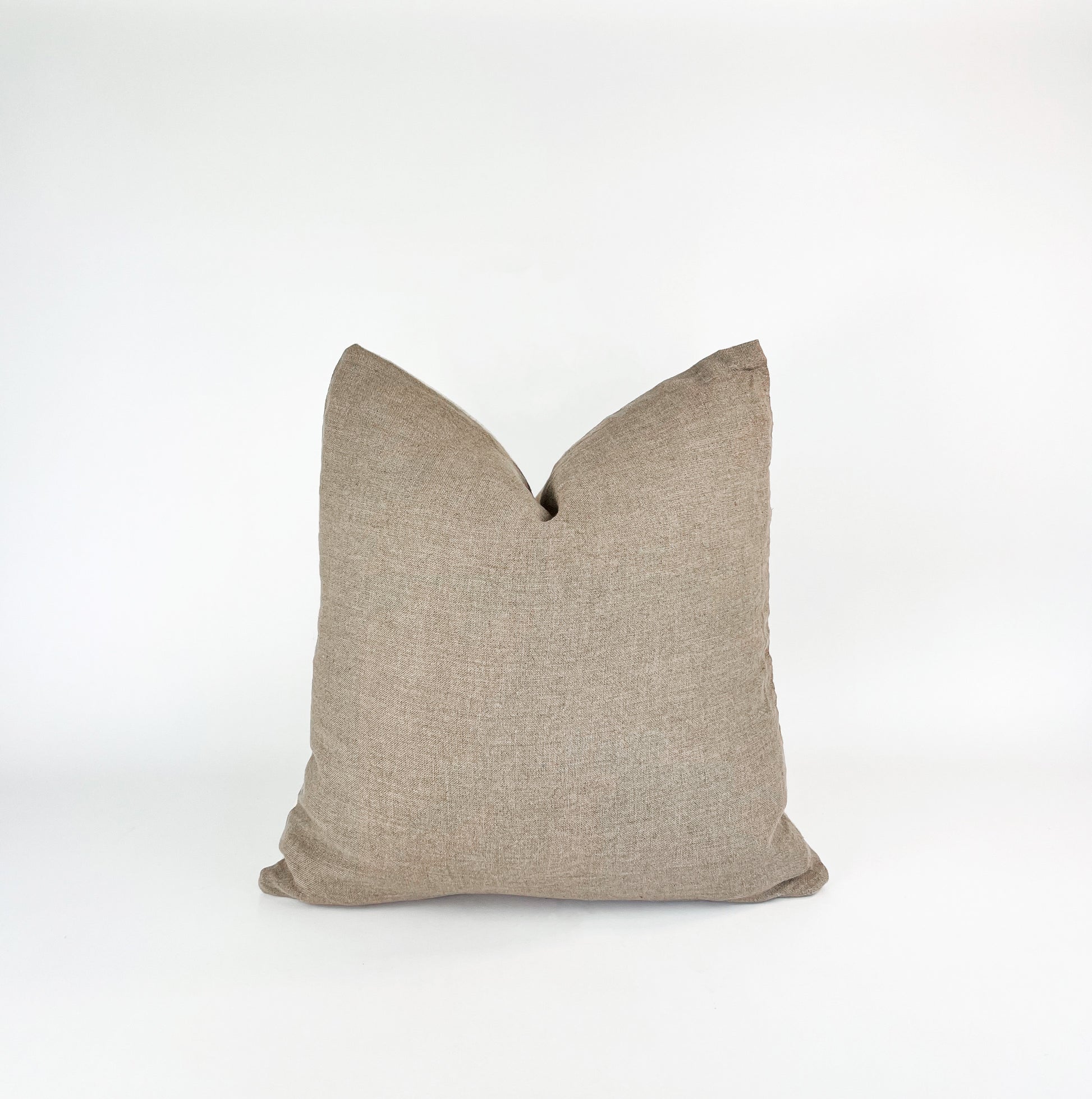 Neutral colored linen throw pillow